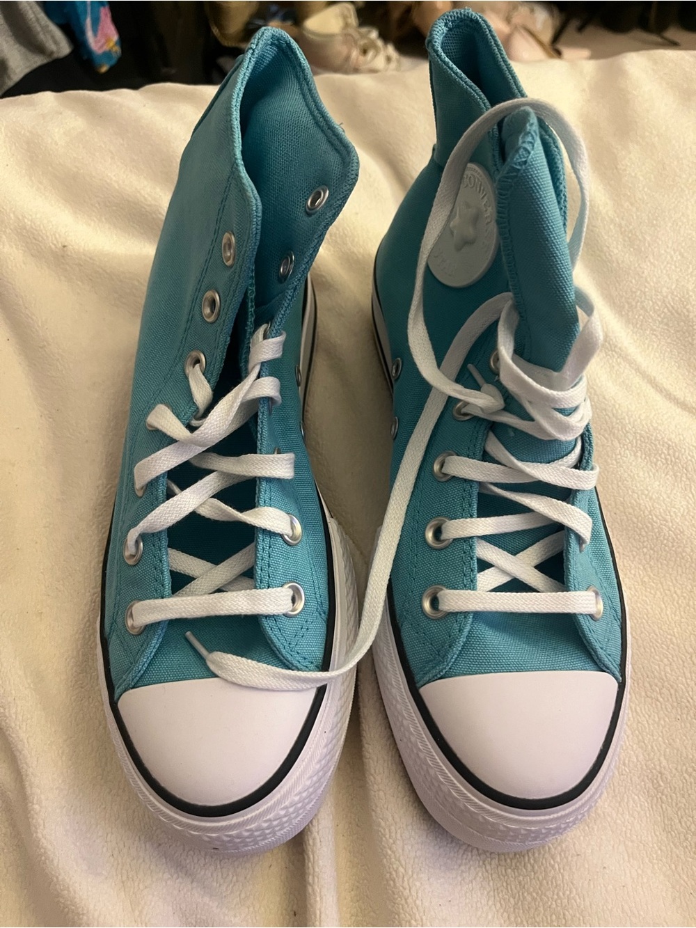 High-Top Converse Sneakers in Teal